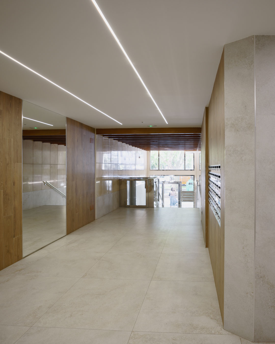 Reforma Portal Madera Piedra Diseño Moderno